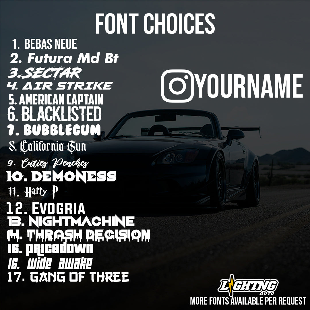 Custom Instagram Decals (Pair) – FUNDSCO | LGHTNGAUTO | FB20SOCIETY